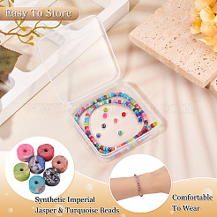 1 нитка бусин из синтетической императорской яшмы и бирюзы&nbsp;G-TA0002-80