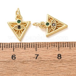Breloques en laiton zircon cubique micro pavé&nbsp;CU-E003-15G-B