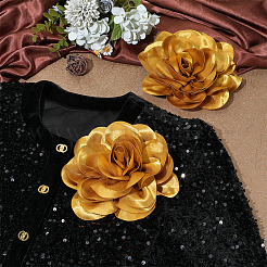 Blumenbroschen aus Polyester&nbsp;JEWB-WH0039-56B