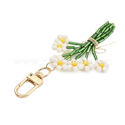 Украшение из цветочного стекла с бусинами&nbsp;HJEW-TA00310