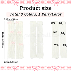 3 пара 3-х стилевых хлопковых рукавов-ножек с бантом AJEW-CY0001-28