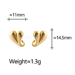 Aretes de corazón de latón para mujer&nbsp;WG1F95A-01