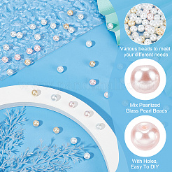 100 шт. перламутровые стеклянные бусины Ocean Mix HY-HY0001-04C