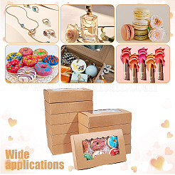 Складные мини-коробки для тортов из крафт-бумаги CON-WH0106-07