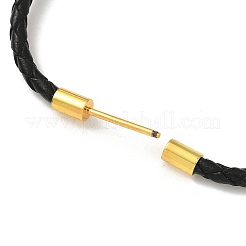 Изготовление браслета из плетеного круглого шнура из искусственной кожи толщиной 3 мм MAK-S075-01G-S