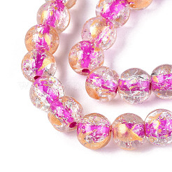 Хрустящие прозрачные стеклянные бусины нити GLAA-N030-8mm-01I