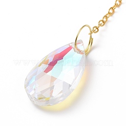 Хрустальная люстра стеклянная каплевидная подвеска украшения HJEW-D029-02G-A