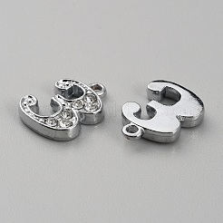 Подвески сплава Rhinestone ALRI-WH0006-03P-03