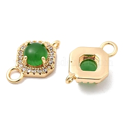 Шармы-соединители из латуни с микропаве из прозрачного кубического циркония&nbsp;KK-A277-21G