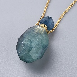 Ожерелья кулона бутылки дух натурального драгоценного камня NJEW-F251-11