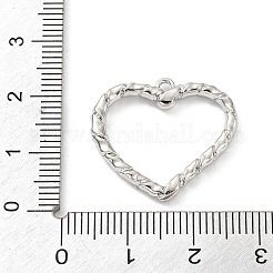 合金ペンダント  ハートチャーム  プラチナ  21x23x2.5mm  穴：1.4mm&nbsp;PALLOY-P301-03P