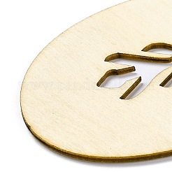 未染色の木製靴下編み型  中空のジオメトリと葉の模様  乳白色  19.8x35x0.2cm&nbsp;AJEW-P086-05
