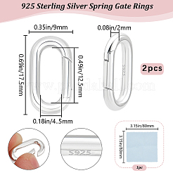 2 шт. 925 кольца-пружинки из стерлингового серебра STER-BBC0008-68