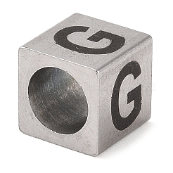 Европейские бусины из нержавеющей стали 201 STAS-M058-01G-P