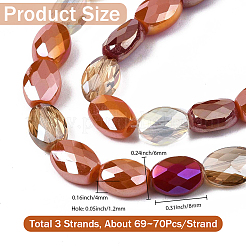 3 нить гальваника стеклянные бусины нити&nbsp;EGLA-PA0001-25C