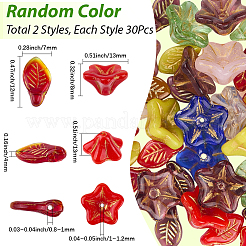 60шт 2 стиля прозрачные стеклянные бусины&nbsp;GLAA-SC0002-96