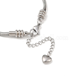 Устойчивые к потускнению браслеты из европейской круглой змейки из нержавеющей стали 304&nbsp;STAS-J015-05