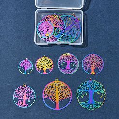 14 шт. 7 стиля ионного покрытия (IP) 201 филигранные подвески из нержавеющей стали&nbsp;FIND-FS0002-75