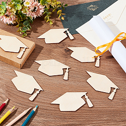 Вырезы из незавершенной деревянной выпускной шапки DIY-WH0386-40B