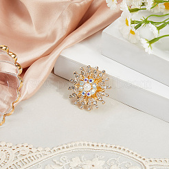 Броши со стразами из цветочного сплава для рюкзака JEWB-WH20011-02A