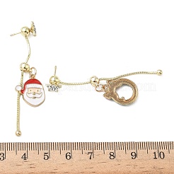 Рождественские серьги-гвоздики с эмалью из алюминиевого сплава для женщин EJEW-F399-05A-G