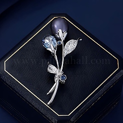 Броши со стразами из цветочного сплава для рюкзака PW-WG9DEA1-01