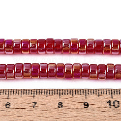Ab couleur plaqué perles de verre transparent brins&nbsp;GLAA-T026-3x6mm-T09