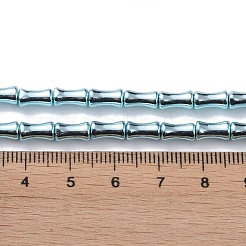 電気メッキガラスビーズセット  竹  淡いターコイズ  8x4.5mm  穴：0.8mm  約50個/連  15.75''（40センチメートル）&nbsp;EGLA-Q128-13G