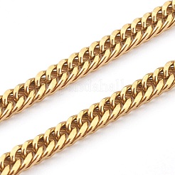 Halsketten aus kubanischen Gliederketten aus Edelstahl 304 mit Diamantschliff&nbsp;NJEW-JN03367-01