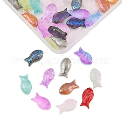 50шт 5 цвета прозрачные окрашенные распылением стеклянные бусины&nbsp;GLAA-FP0001-41