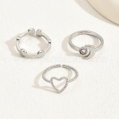 3 шт. 3 кольца-солитера с кубическим цирконием&nbsp;VX3792-1