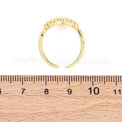 Латунные кольца-манжеты с микропаве и прозрачным цирконием для женщин&nbsp;RJEW-U047-17G