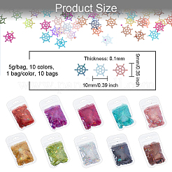 10 пакетик 10 цветов ПВХ блестящие пайетки для нейл-арта MRMJ-OC0003-50
