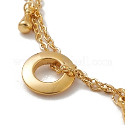 Placcatura sotto vuoto pvd 304 catena in acciaio inossidabile multifilo cavigliera&nbsp;AJEW-A036-03G
