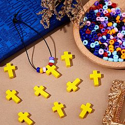 Наборы для самостоятельного изготовления браслетов из дерева и акрила в форме креста и ронделя&nbsp;DIY-FH0007-59