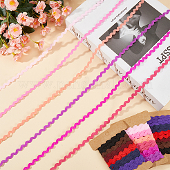 4 carte 2 styles de ruban de bordure à franges ondulées en polyester&nbsp;DIY-GF0009-48E
