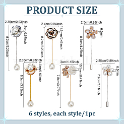 6 broche en alliage de 6 styles&nbsp;JEWB-PH0001-63
