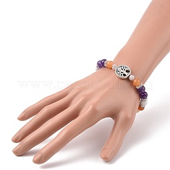 Set di braccialetti elastici con perline in pietre preziose miste naturali e sintetiche da 5 pz&nbsp;BJEW-JB09133