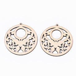 Grands pendentifs en bois naturel non teint&nbsp;WOOD-N007-106