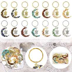 7 шт. брелок из натуральных и синтетических драгоценных камней&nbsp;KEYC-FS00044-02