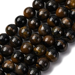 Нити железных бусин натурального синего тигрового цвета G-G286-A02-10mm