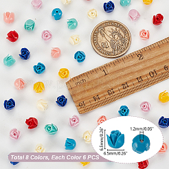 48 шт. 8-х цветные бусины из эпоксидной смолы RESI-GA0001-28
