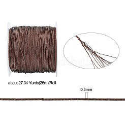 12プライメタリックコード  ジュエリー作りのための  ココナッツブラウン  0.8mm  約27.34ヤード（25m）/ロール&nbsp;MCOR-CJ0001-03J