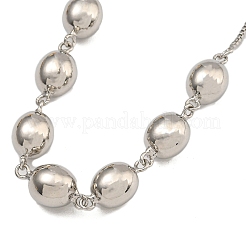 Стойки латунь покрытие круглый нагрудник ожерелья для женщин NJEW-C059-23P-1