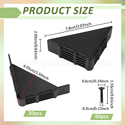 鉄ネジ60本  プラスチック製三角コーナープロテクター30個付き  ブラック  15.5x6mm&nbsp;IFIN-BC0001-27A