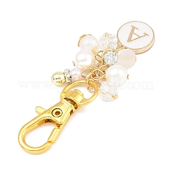 Плоский круглый с буквой a`z сплав эмалированный кулон украшение HJEW-JM02403