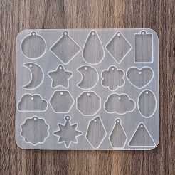 動物のイヤリングペンダント DIY シリコン型  レジン型  UVレジン用  エポキシ樹脂工芸品作り  透明  110x129x4mm  内径：16~31x10~27.5mm  穴：2mm&nbsp;DIY-Q033-04A