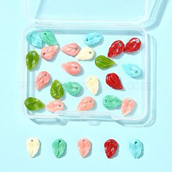 28 шт. двухцветные подвески-листочки из искусственного коралла&nbsp;CORA-FS0001-01