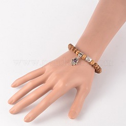 Legno perline bracciali tratto&nbsp;BJEW-JB02126