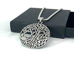 Ожерелья из нержавеющей стали с подвеской в виде звезды Давида и дерева жизни&nbsp;JQ9239